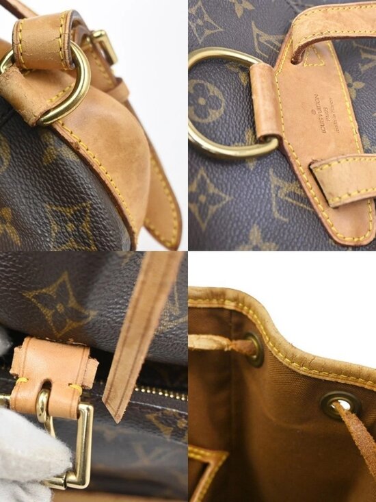 LOUIS VUITTON Montsouris MM Backpack Bag Monogram Leather Brown